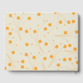 Orange Beige Retro Y2K 70er Blume Muster Gästebuch (Rückseite)