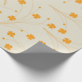 Orange Beige Retro Y2K 70er Blume Muster Geschenkpapier (Ecke)