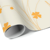 Orange Beige Retro Y2K 70er Blume Muster Geschenkpapier (Rolleneckpunkt)