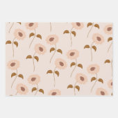 Orange Beige Retro Y2K 70er Blume Muster Geschenkpapier Set (Vorderseite 3)