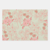Orange Beige Retro Y2K 70er Blume Muster Geschenkpapier Set (Vorderseite 2)