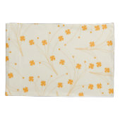 Orange Beige Retro Y2K 70er Blume Muster Kissenbezug (Rückseite)