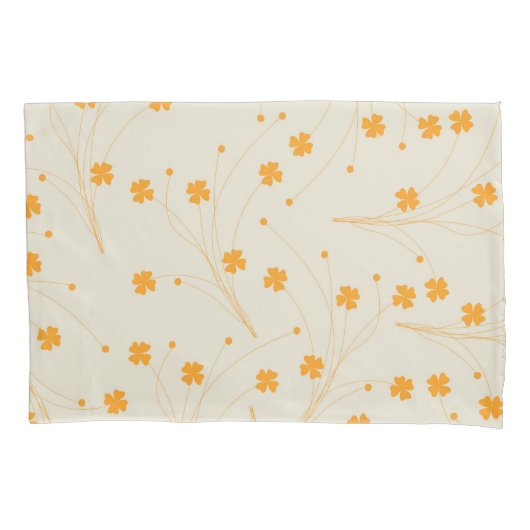 Orange Beige Retro Y2K 70er Blume Muster Kissenbezug (Vorderseite)