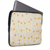Orange Beige Retro Y2K 70er Blume Muster Laptopschutzhülle (Vorne Rechts)