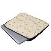 Orange Beige Retro Y2K 70er Blume Muster Laptopschutzhülle (Vorne Knopf)