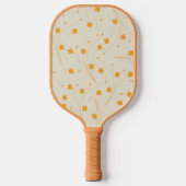 Orange Beige Retro Y2K 70er Blume Muster Pickleball Schläger (Vorderseite)
