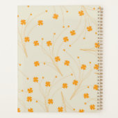 Orange Beige Retro Y2K 70er Blume Muster Planer (Rückseite)