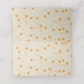 Orange Beige Retro Y2K 70er Blume Muster Platzkarte (Innenseite Aufgefaltet)