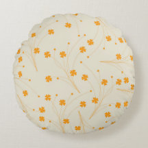 Orange Beige Retro Y2K 70er Blume Muster