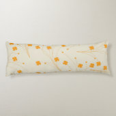 Orange Beige Retro Y2K 70er Blume Muster Seitenschläferkissen (Rückseite)
