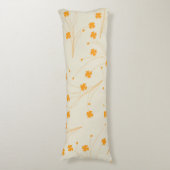 Orange Beige Retro Y2K 70er Blume Muster Seitenschläferkissen (Vorderseite Vertikal)