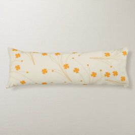 Orange Beige Retro Y2K 70er Blume Muster Seitenschläferkissen