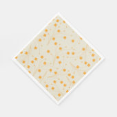 Orange Beige Retro Y2K 70er Blume Muster Serviette (Ecke)