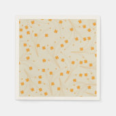 Orange Beige Retro Y2K 70er Blume Muster Serviette (Vorderseite)