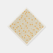 Orange Beige Retro Y2K 70er Blume Muster Serviette (Ecke)