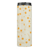 Orange Beige Retro Y2K 70er Blume Muster Thermosbecher (Rückseite)