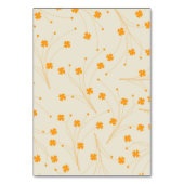 Orange Beige Retro Y2K 70er Blume Muster Tischnummer (Rückseite)