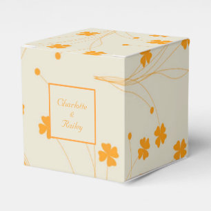 Orange Beige Retro Y2K 70er Blumenmuster Geschenkschachtel