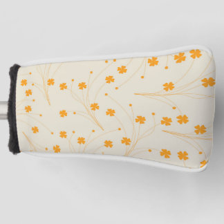 Orange Beige Retro Y2K 70er-Blumenmuster Golf Headcover