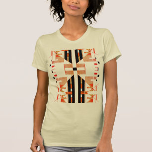Orange Beige Schwarze Symmetrische Südwest-Kunst-O T-Shirt