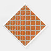 Orange, Beige, Taupe Mitte Jahrhundert Modernes Mu Serviette (Ecke)