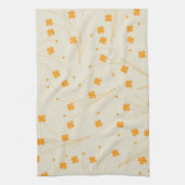 Orange Beige Tropical Floral Botanischer Sommer Geschirrtuch (Vertikal)