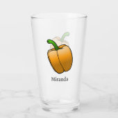 Orange Bell Pepper Glas (Rückseite)
