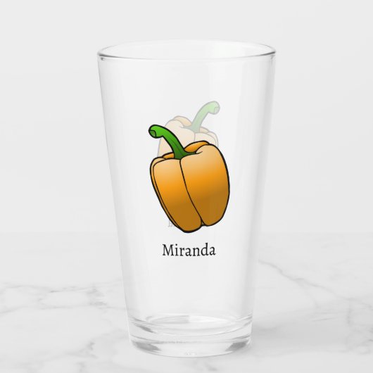 Orange Bell Pepper Glas (Rückseite)