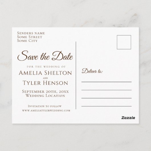 Orange Bellblumen Blütenhochzeit Save the Date Postkarte (Rückseite)