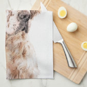 Orange Belton Painting Dog Art Geschirrtuch (Viertel Falte)