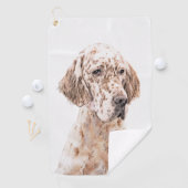 Orange Belton Painting Dog Art Golfhandtuch (Insitu)