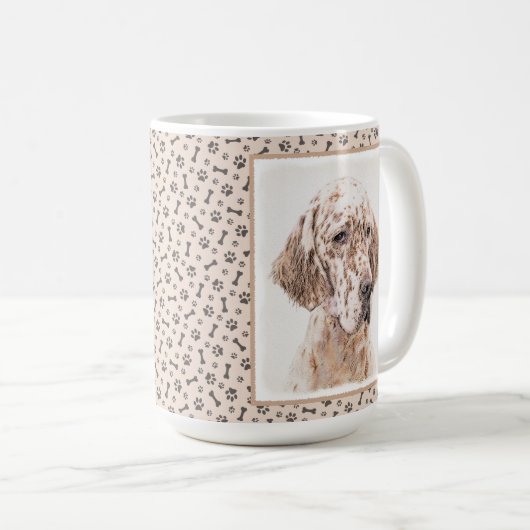 Orange Belton Painting Dog Art Kaffeetasse (VorderseiteRechts)