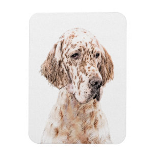 Orange Belton Painting Dog Art Magnet