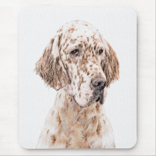 Orange Belton Painting Dog Art Mousepad