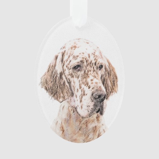 Orange Belton Painting Dog Art Ornament (Vorderseite)
