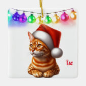Orange Bengalisch Cat Weihnachtsschmuck (Vorderseite)