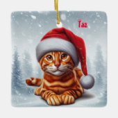 Orange Bengalisch Cat Weihnachtsschmuck (Vorderseite)