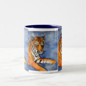 Orange Bengalisch Tiger Wasserfarbe Tasse oder Cup (Mittel)