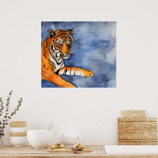 Orange Bengalisches Tiger Poster (Küche)