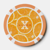 Orange benutzerdefinierte Monogramm-Poker-Chips Pokerchips (Rückseite)