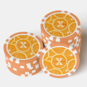 Orange benutzerdefinierte Monogramm-Poker-Chips Pokerchips (Stapel)