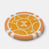 Orange benutzerdefinierte Monogramm-Poker-Chips Pokerchips (Einzeln)