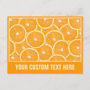 Orange benutzerdefinierte Postkarte