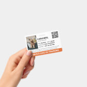 Orange Benutzerdefinierter QR-Code Servicehund in Ausweis (Handheld)