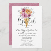 Orange Berry Pink Ice Cone Brautparty Inv Einladung (Vorne/Hinten)