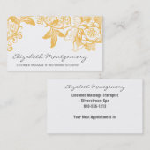 Orange Beruflich Massage Yoga Business Card Terminkarte (Vorne/Hinten)