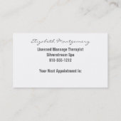 Orange Beruflich Massage Yoga Business Card Terminkarte (Rückseite)