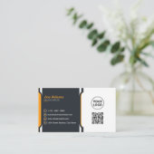 Orange Beruflich moderne Unternehmen Visitenkarte (Stehend Vorderseite)