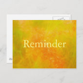 Orange berufliche Terminkarte Erinnerung Postkarte (Vorne/Hinten)