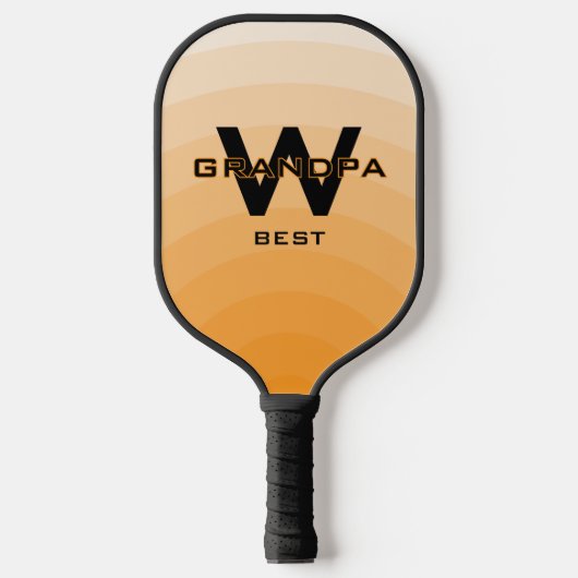 Orange Best Opa Monogrammiert Pickleball Schläger (Vorderseite)